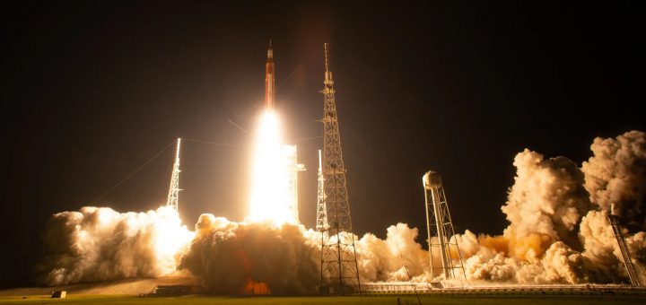 Il lancio di Artemis I il 16 novembre 2022 dal Kennedy Space Center. Crediti: NASA