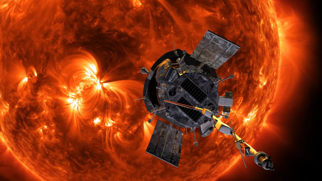 Immagine artistica di Parker Solar Probe in avvicinamento al Sole. Crediti: NASA